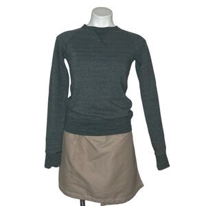 THE NORTH FACE Heather Green Crew Neck Pullover Top French Terry Size XS